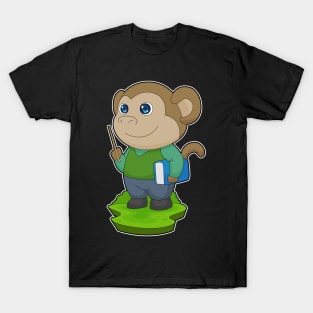 Monkey Teacher Book T-Shirt